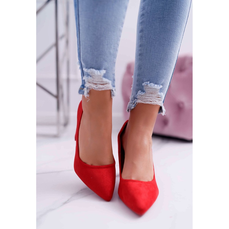SEA Décolleté Con Tacco In Pelle Scamosciata Rosso Lampone 2