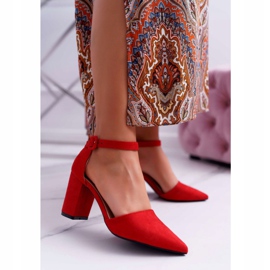 FRJEIN Décolleté Da Donna Con Tacco In Spitz Rosso Elegante 2