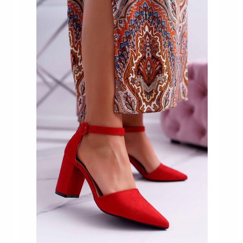 FRJEIN Décolleté Da Donna Con Tacco In Spitz Rosso Elegante 2