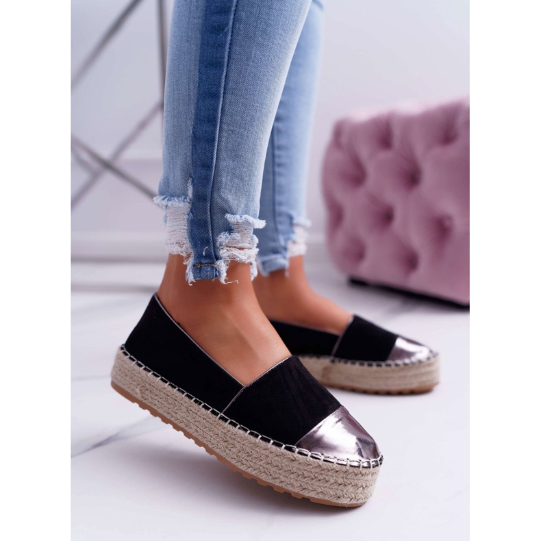 Espadrillas da donna Black Ringer Platform nero 1