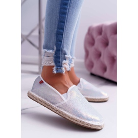 Espadrillas da donna Big Star Paillettes iridescenti Bianche DD274A162 bianco 2