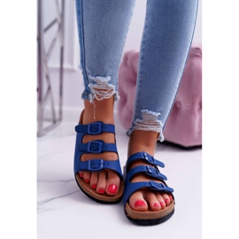 Pantofole da donna blu navy Big Star DD274140 2