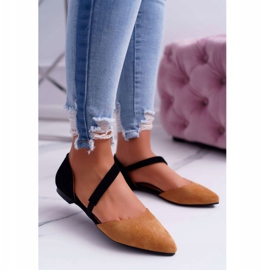 Lu Boo Ballerina In Pelle Scamosciata Cammello Spitz Carana marrone 1
