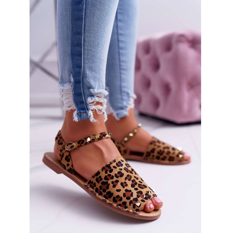 Sandali da donna Lu Boo Suede Leopard Silena marrone 1