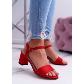 EVE Sandali Donna Scamosciato Rosso Galisa 1