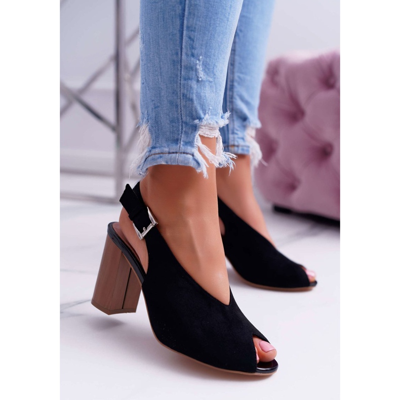 EVE Sandali Donna Camoscio Nero Celian 1
