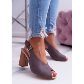 EVE Sandali Donna Scamosciato Grigio Scuro Celian 1