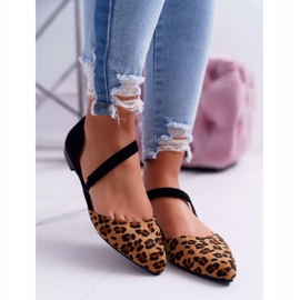 Lu Boo Ballerina In Pelle Scamosciata Spitz Leopard Carana marrone nero 2