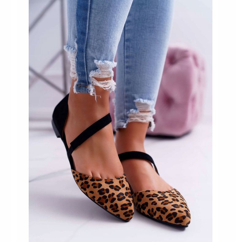Lu Boo Ballerina In Pelle Scamosciata Spitz Leopard Carana marrone nero 2