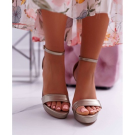 Moow Sandali da donna su piattaforma Ellania oro con tacco alto d'oro 2