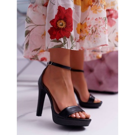 Moow Sandali da donna su piattaforma Ellania nera con tacco alto nero 1