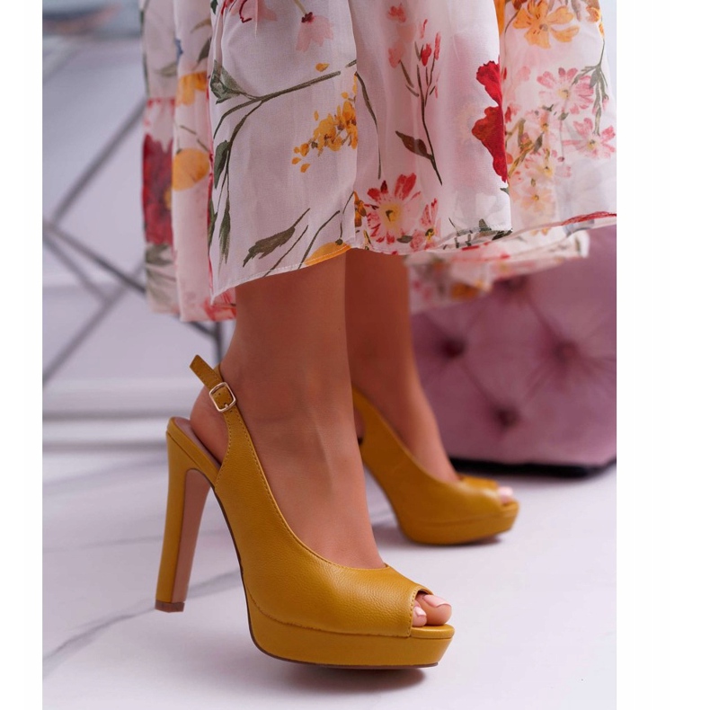 Moow Sandali Da Donna Con Tacco Alto Giallo Lorajn 1