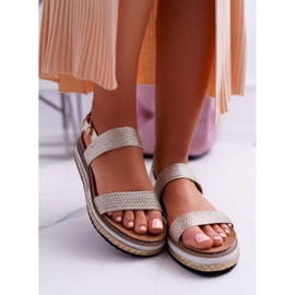 Moow Sandali da donna sulle espadrillas Piattaforma dorata di Sarabel d'oro 2