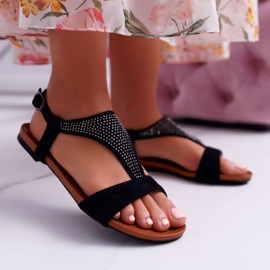 EVE Sandali Donna Flat Nero Sorsano 2