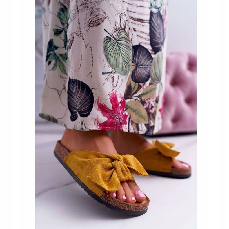 BUGO Ciabatte Da Donna Con Fiocco Giallo Randy 1