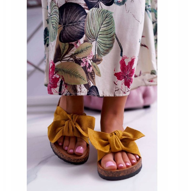 BUGO Ciabatte Da Donna Con Fiocco Giallo Randy 2