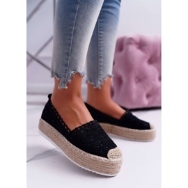 Espadrillas da donna in pizzo nero Lovely Haven 1