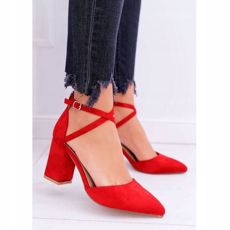 PS1 Décolleté Da Donna Con Tacco In Spitz Rosso Traffico 1