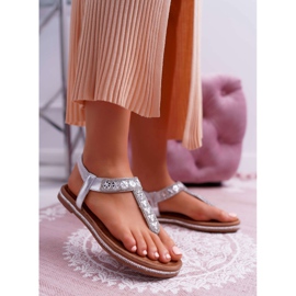 FRBS Sandali Donna Slip-on Con Zirconi Argento Mabellena grigio 1