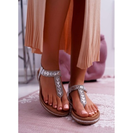 FRBS Sandali Donna Slip-on Con Zirconi Argento Mabellena grigio 2