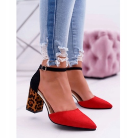 PS1 Décolleté Da Donna Con Tacco Leopardo Rosso Ferri marrone nero 1