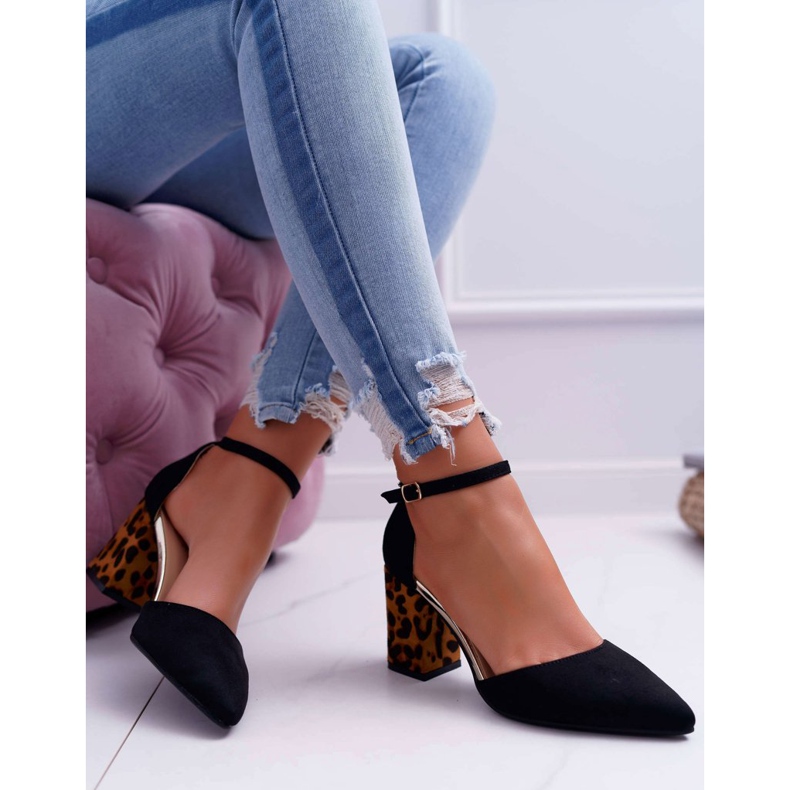 SEA Décolleté Da Donna Con Tacco Leopardato Nere Ferri marrone nero 2
