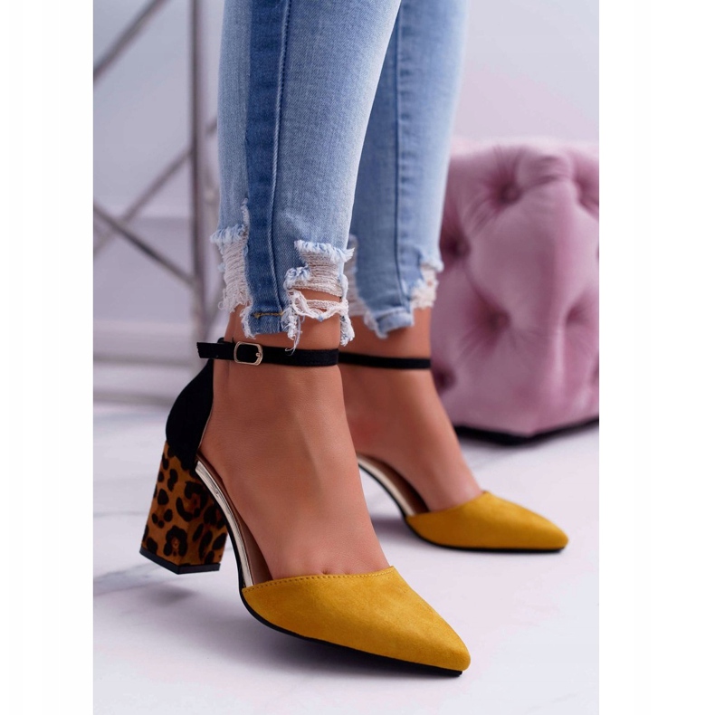 PS1 Décolleté Da Donna Con Tacco Leopardato Giallo Ferri marrone nero multicolore 2