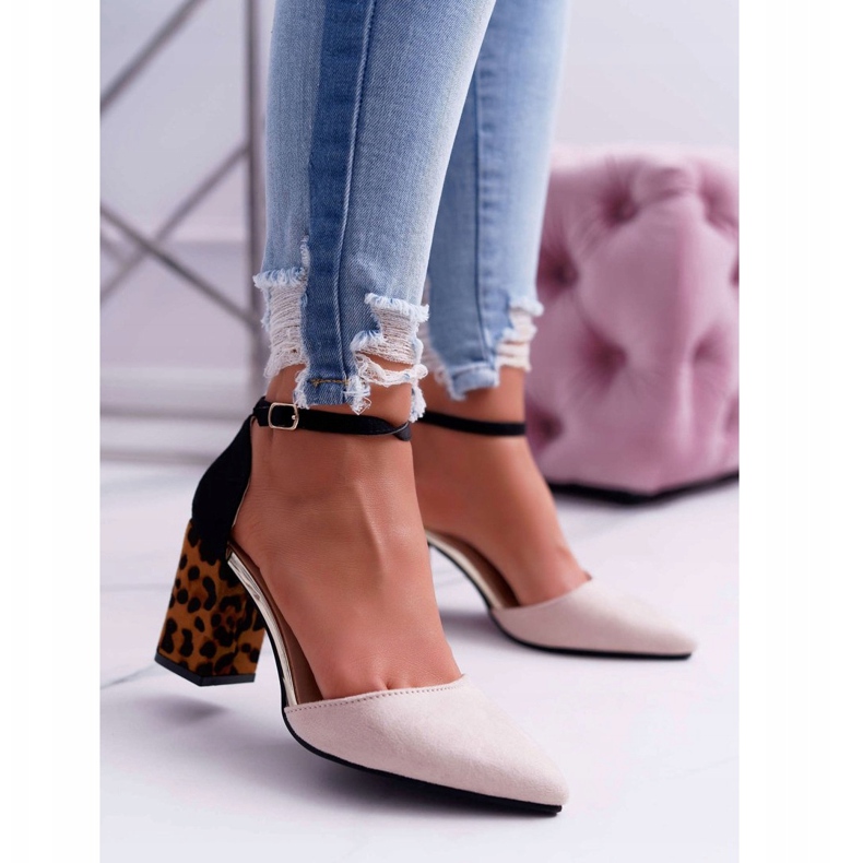 PS1 Décolleté con tacco da donna Leopard Beige Ferri nero multicolore 1