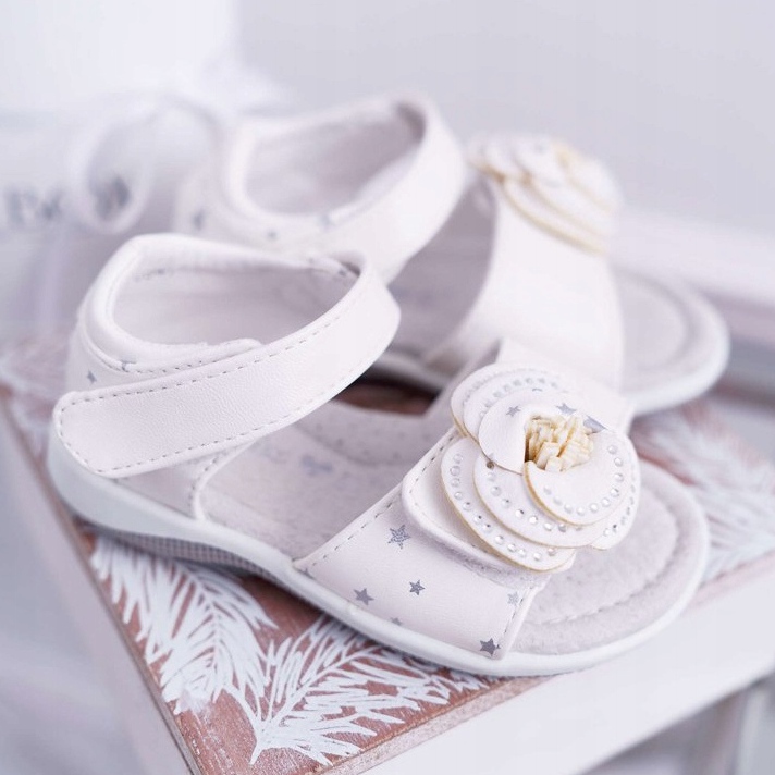 EVE Sandali Per Bambini Con Velcro Per Ragazze White Flamenco bianco 2