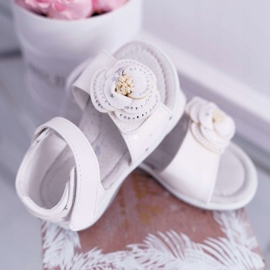 EVE Sandali Per Bambini Con Velcro Per Ragazze White Flamenco bianca 1