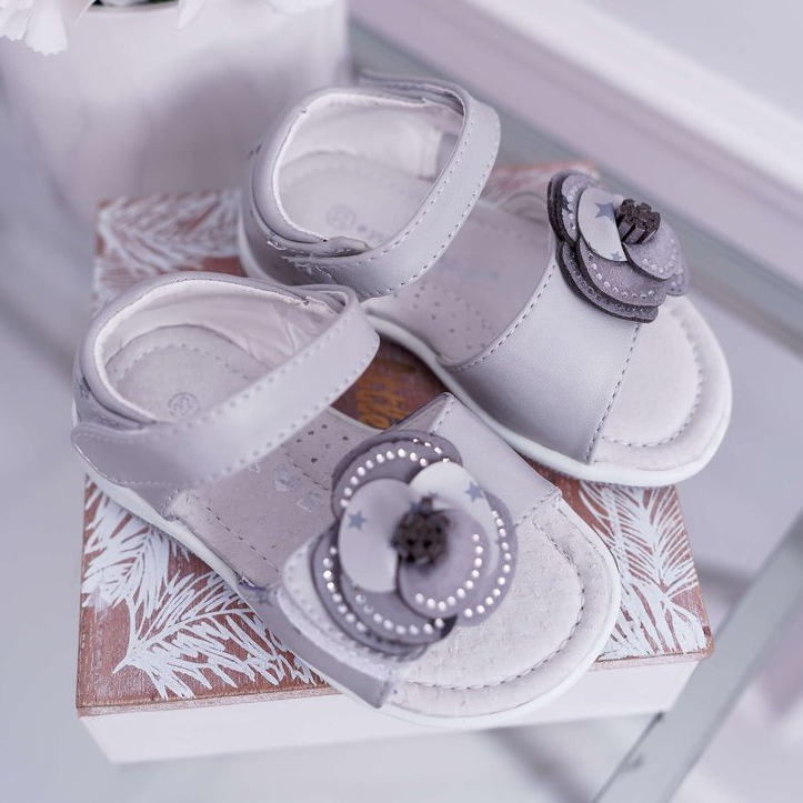 EVE Sandali Da Bambina Con Velcro Per Bambina Grey Flamenco grigio 1
