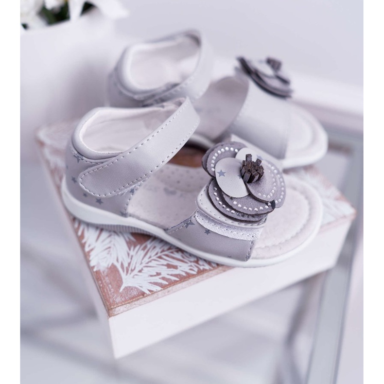 EVE Sandali Da Bambina Con Velcro Per Bambina Grey Flamenco grigio 2