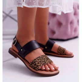 Sandali Donna Maciejka Pelle Leopardo Nero IT001-03/00-0 1