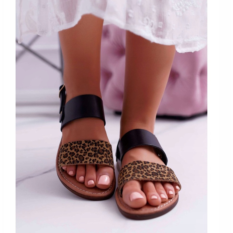 Sandali Donna Maciejka Pelle Leopardo Nero IT001-03/00-0 2