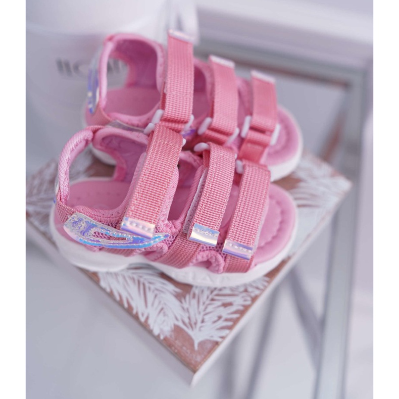 FRROCK Sandali Da Bambina Con Velcro Per Bambina Rosa Kimmi 1