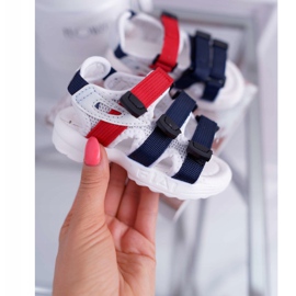 FRROCK Sandali Per Bambini Con Velcro Per Bambina Ragazzo Bianco Fima rosso blu navy 2
