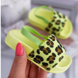 FRROCK Pantofole Bambina Broccato Leopard Lime Rimia multicolore verde 1