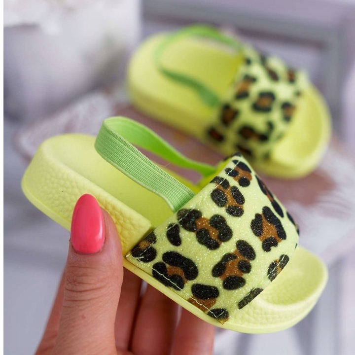 FRROCK Pantofole Bambina Broccato Leopard Lime Rimia multicolore verde 1