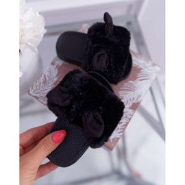FRROCK Pantofole Per Bambini Con Pelliccia E Danni Nere Thoa nero 2