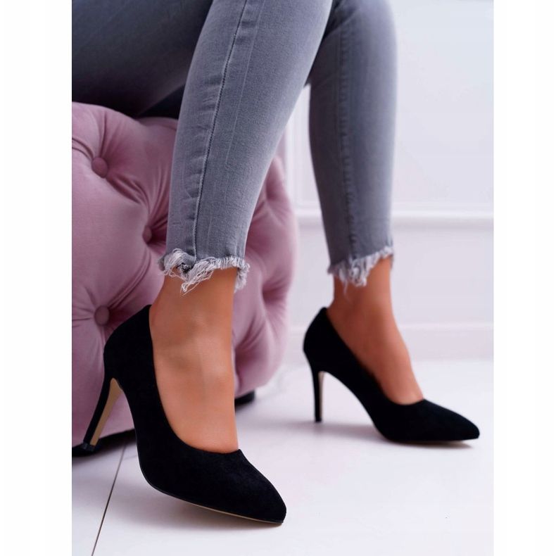 EVE Tacchi A Spillo Da Donna In Pelle Scamosciata In Spitz Nero Kiss Me 2