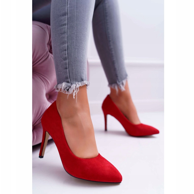 EVE Tacchi A Spillo Da Donna In Pelle Scamosciata In Spitz Rosso Kiss Me 1