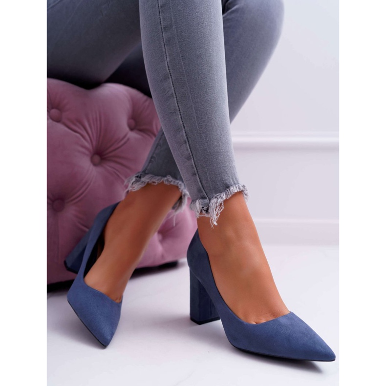 BUGO Décolleté Con Tacco Donna Camoscio Blu Clarina 1