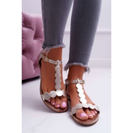 Sandali Donna Piatto Pelle Oro Nicole 2403 Melbourne d'oro 2