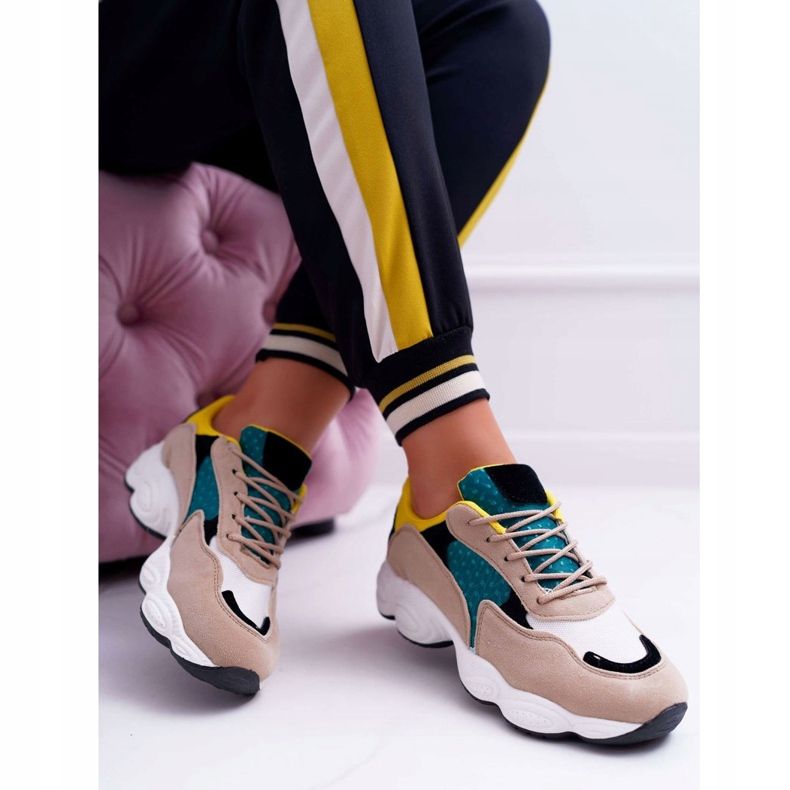 NFR Scarpe Sportive Donna Camoscio Verde Giallo Lollipop multicolore 1