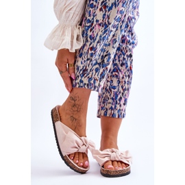PS1 Pantofole da donna beige con fiocco Wendy Cork 1