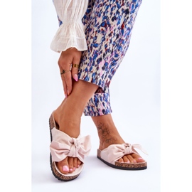 PS1 Pantofole da donna beige con fiocco Wendy Cork 2