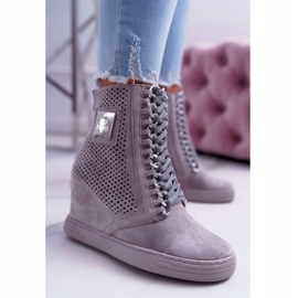 Sneakers Donna Lu Boo Scamosciato Traforato Grigio Clamma 1
