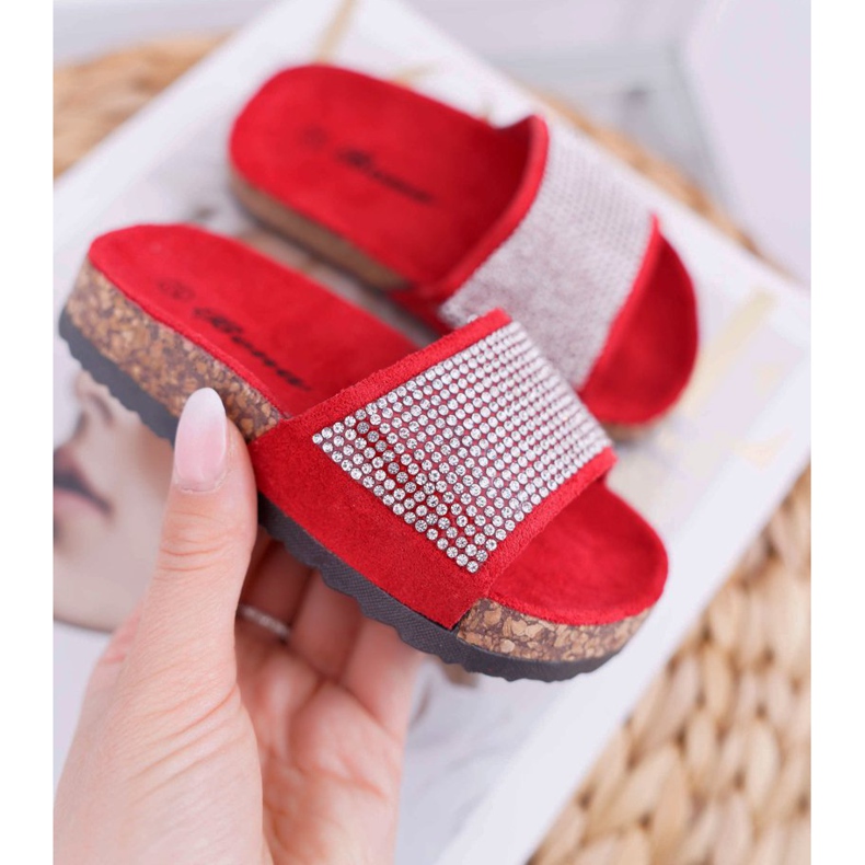SEA Pantofole Rosse Per Bambini Su Cristalli Di Sughero Malena rosso 1