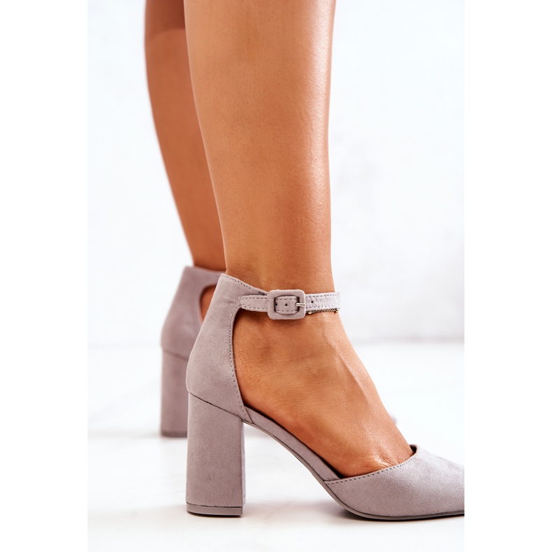 PS1 Décolleté con tacco da donna in camoscio grigio Harye 1