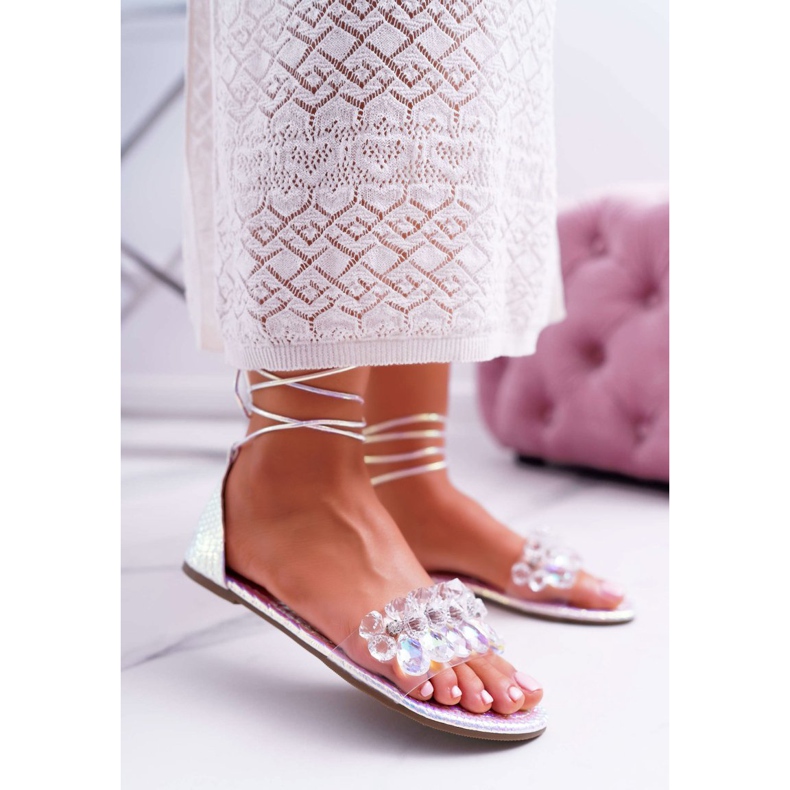 Sandali Donna Lu Boo Cristalli Argento Madina grigio 1